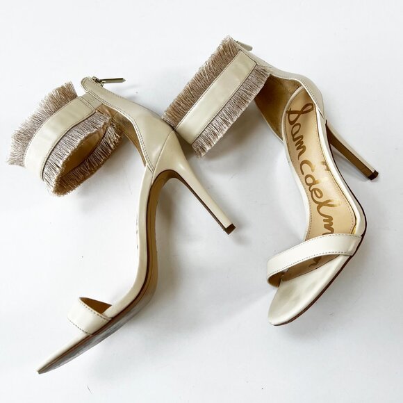 Sam Edelman Winter White Fringe High Heel Sandal - Picture 6 of 12
